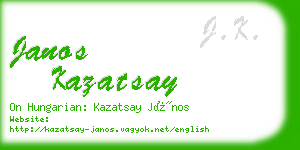 janos kazatsay business card